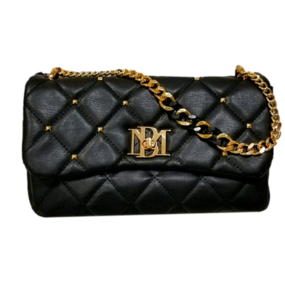 Badgley Mischka Black Quilted Crossbody Purse